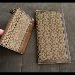 Coach checkbook wallet & coin purse